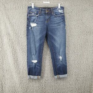 Joes Jeans Womens 26 Ex-Lover Cropped Gemma Distressed Faded Blue Stretch Mid